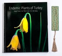 Türkiye'nin Endemik Bitkileri (İngilizce) + Bambu Ayraç Motifli Baskı - Turkuaz Lale