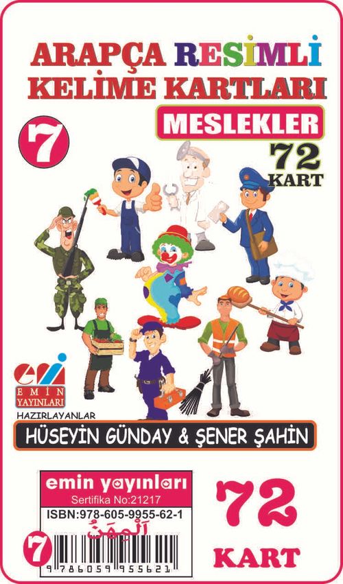 Arapça Resimli Kelime Kartları 7 / Meslekler