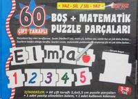 60 Çift Taraflı Boş+Matematik Puzzle Parçaları (Yaz-Sil / Sil-Yaz)