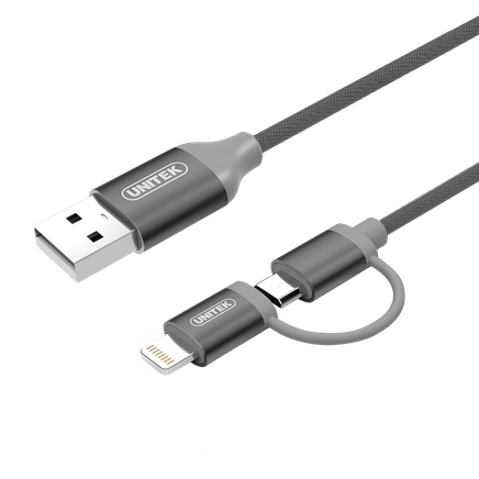 USB-A to Mikro USB Lightning Kablosu (Y-C4031)