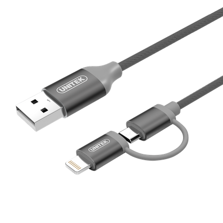 USB-A to Mikro USB Lightning Kablosu (Y-C4031)