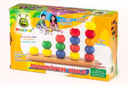 Woodoy Ahşap Merdiven Kule Eğitici Öğretici (KR027)