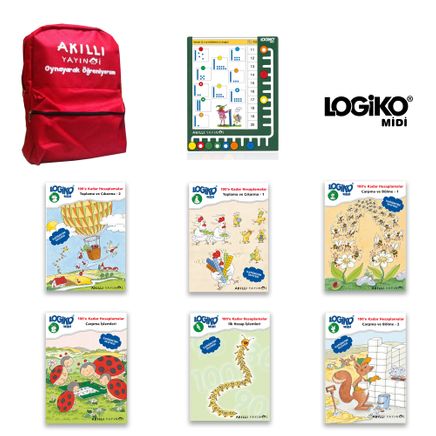 Logiko - Midi Akıllı Düğmeler 6-8 Yaş 100’e Kadar Hesaplamalar - Öğrenmeye Başlıyorum - Dikkat Yoğunlaştırma 