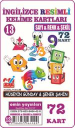 İngilizce Resimli Kelime Kartları 13 / Sayı - Renk – Şekil