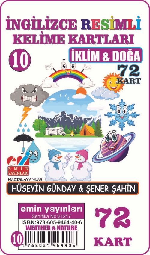 İngilizce Resimli Kelime Kartları 10 / İklim ve Doğa