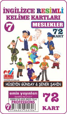 İngilizce Resimli Kelime Kartları 7 / Meslekler