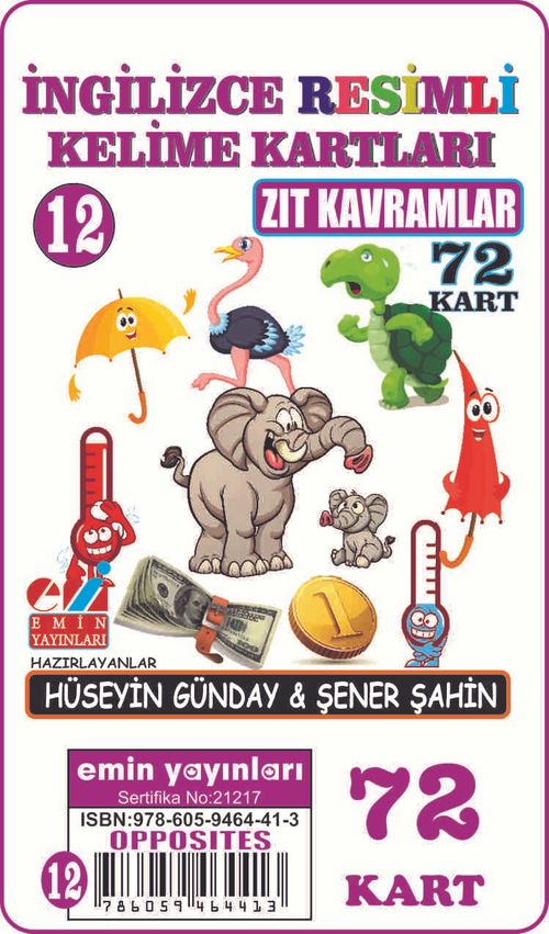 İngilizce Resimli Kelime Kartları 12 / Zıt Kavramlar