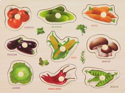 Ahşap Puzzle Sebzeler (007508)