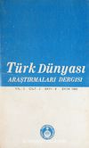 Türk Dünyası Araştırmaları Dergisi Ekim 1980 / Sayı:8 (2-D-33)