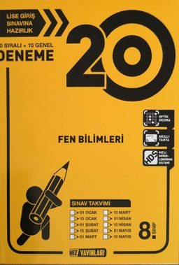 8. Sınıf Fen Bilimleri 20 Deneme 