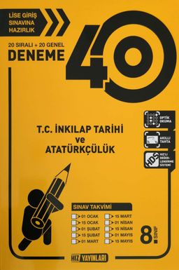 8. Sınıf T.C. İnkılap Tarihi ve Atatürkçülük 40 Deneme