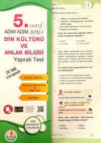 5. Sınıf Adım Adım Işıklı Din Kültürü ve Ahlak Bilgisi Yaprak Test 