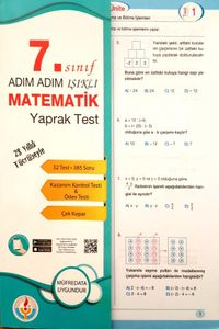 7. Sınıf Adım Adım Işıklı Matematik Yaprak Test 