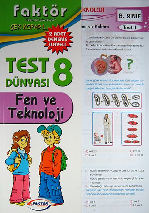 8.Sınıf Fen ve Teknoloji Test Dünyası & Çek-Kopar / 2 Adet Deneme İlaveli