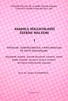 Anadolu Dialektolojisi Üzerine Malzeme I