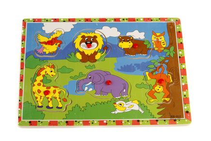 Ahşap Tutmalı Hayvan Puzzle (DT872)