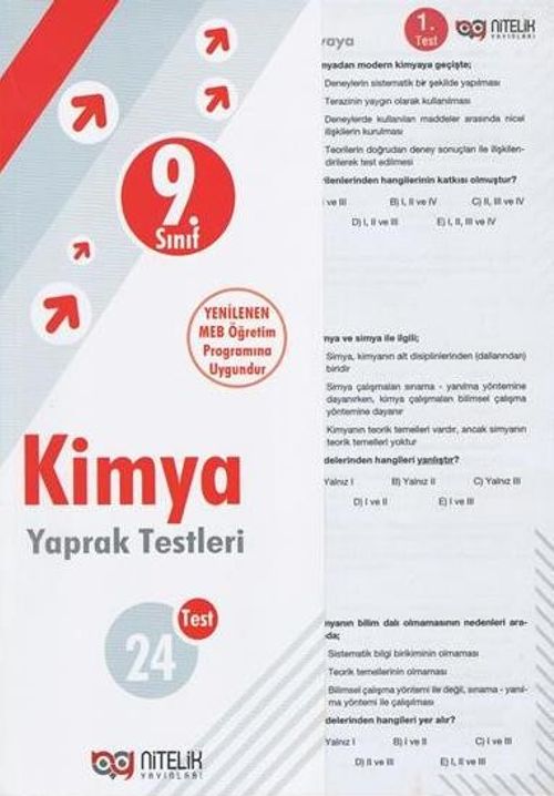 9. Sınıf  Kimya Yaprak Testleri
