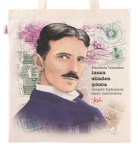 Askılı Bez Çanta - Nikola Tesla