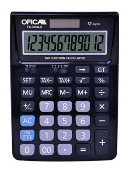 Ofica FH-5200S 12 Hane TAX'lı Masa Tipi Hesap Makinası Siyah 