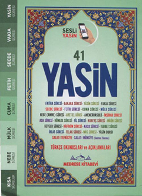 Fihristli 41 Yasin Türkçe Okunuşu ve Meali, Sesli (Çanta Boy)