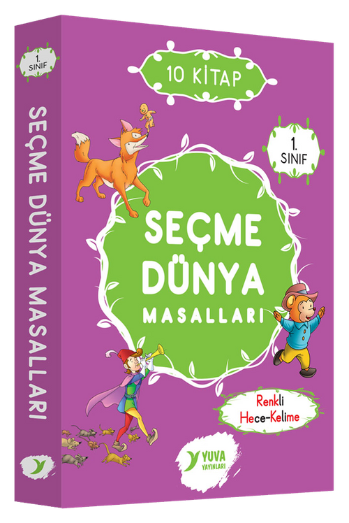 Seçme Dünya Masalları Renkli Heceli (10 Kitap) (1. Sınıf)