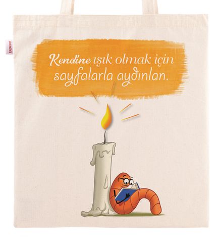 Askılı Bez Çanta - Mum