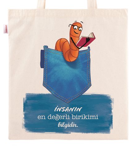 Askılı Bez Çanta - Cep