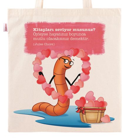 Askılı Bez Çanta - Aşk