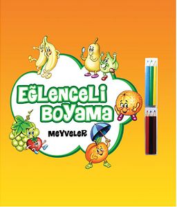 Eğlenceli Boyama / Meyveler  (6'lı Kuru Boya Hediyeli)