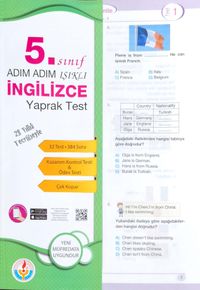 5. Sınıf Adım Adım Işıklı İngilizce Yaprak Test