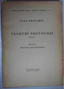 Tecrübi Sosyolojisi (Metod) (Kod: 6-B-31)
