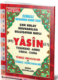 Orta Boy Bilgisayar Hatlı Fihristli Türkçe Okunuşlu ve Mealli 41 Yasin (Kod: 114)