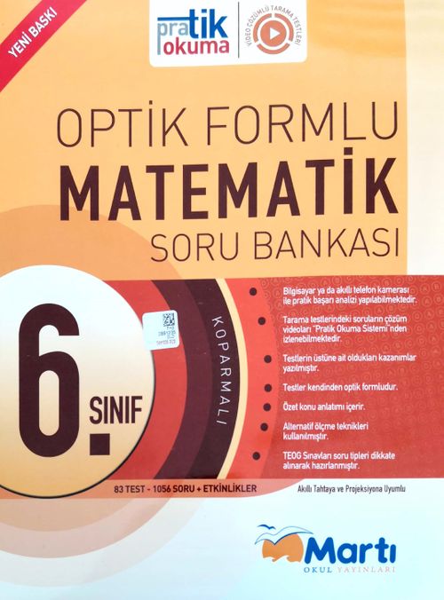6. Sınıf Matematik Soru Bankası Optik Formlu