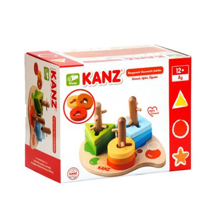 Ahşap Rengarenk Geometrik Şekiller (30382)