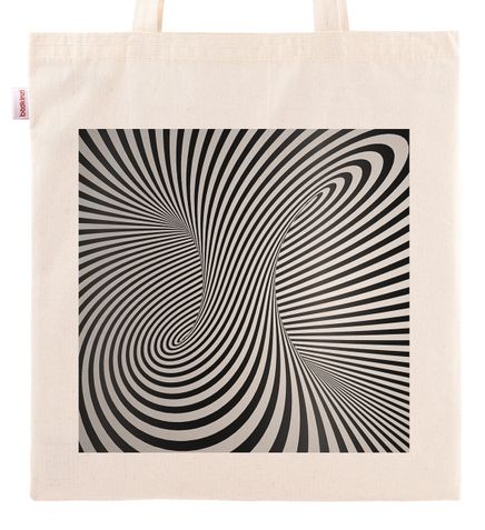 Askılı Bez Çanta - Optik İllüzyon - Geçit Kare