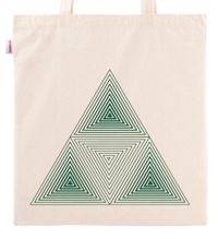 Askılı Bez Çanta - Optik İllüzyon - Piramit Küp