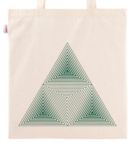 Askılı Bez Çanta - Optik İllüzyon - Piramit Küp