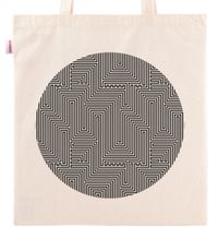 Askılı Bez Çanta - Optik İllüzyon - Labirent