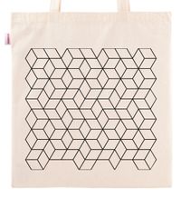 Askılı Bez Çanta - Optik İllüzyon - Küpler