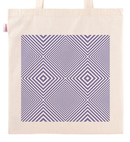 Askılı Bez Çanta - Optik İllüzyon - Kareler