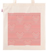 Askılı Bez Çanta - Optik İllüzyon - Kalpler