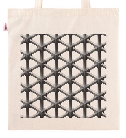 Askılı Bez Çanta - Optik İllüzyon - Demir Örgü