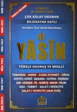 Fihristli 41 Yasin Bilgisayar Hatlı Türkçe Okunuşlu ve Mealli (Kod:007)