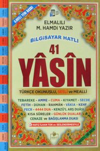 Fihristli 41 Yasin Bilgisayar Hatlı Türkçe Okunuşlu ve Mealli (Orta Boy) (Kod: Yasin034)
