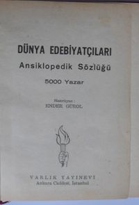 Dünya Edebiyatçıları Ansiklopedik Sözlüğü/ 5000 Yazar (Kod:6-G-13)