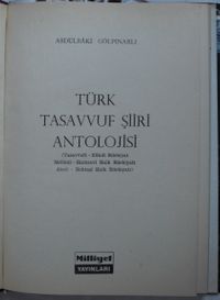 Türk Tasavvuf Şiiri Antolojisi (7-,F-17)
