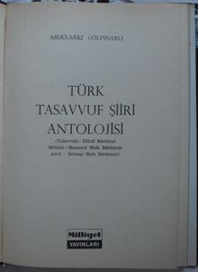 Türk Tasavvuf Şiiri Antolojisi (7-,F-17)
