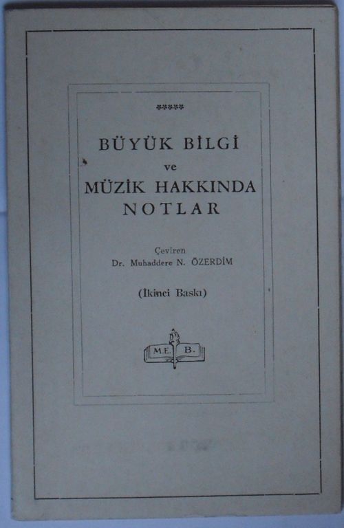 Büyük Bilgi ve Müzik Hakkında Notlar 6-F-31