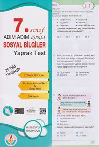 7. Sınıf Sosyal Bilgiler Yaprak Test