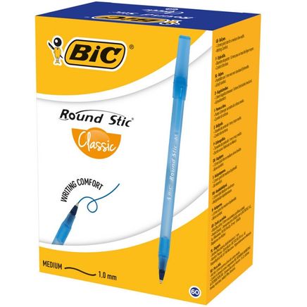 Bic Round Stick Tükenmez 60'lı Kalem (Mavi)